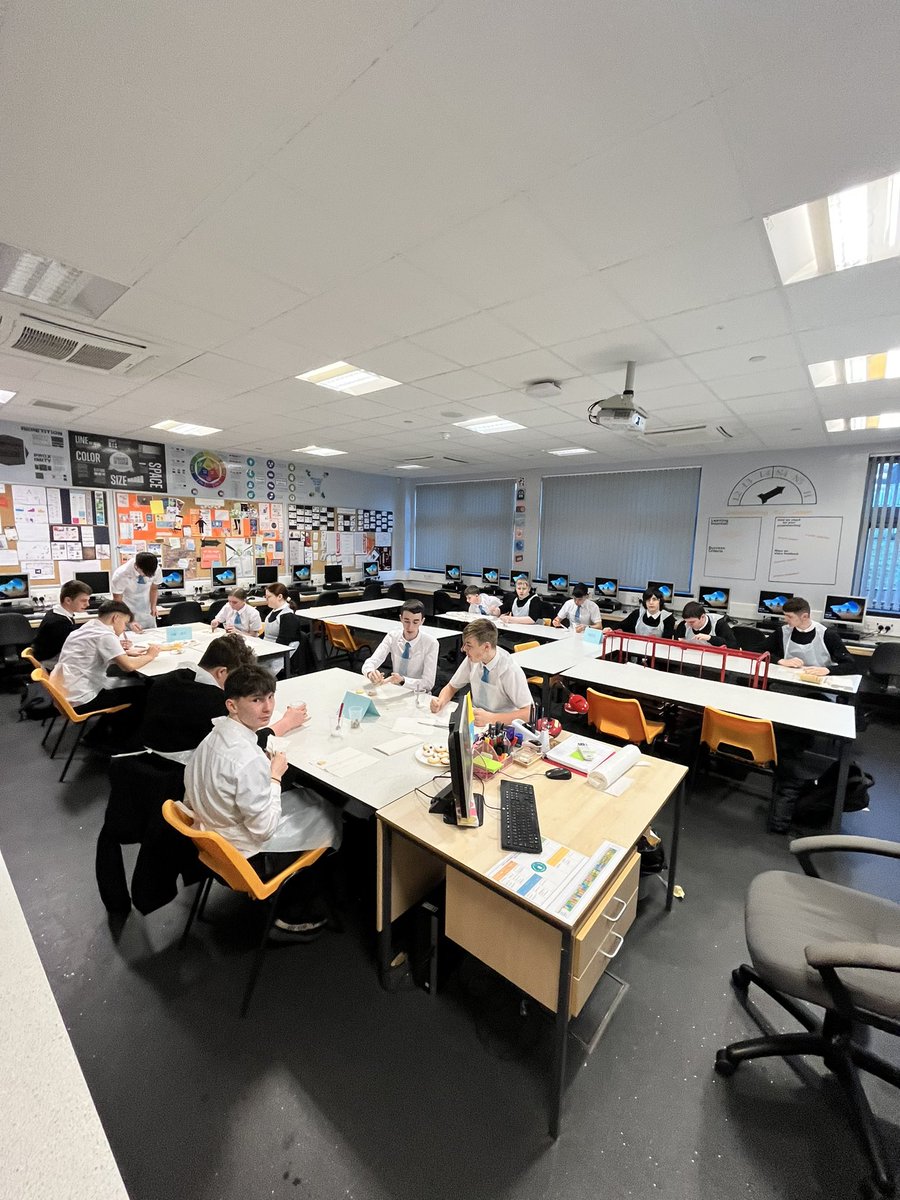 Today our S4 D&amp;M Class took part in some real world learning - making empire biscuits in groups whilst learning all about one-off, batch and mass manufacture production methods!  

After clocking out of their shifts, Biscuits were enjoyed, alongside a task of SQA questions! 🧑🏽‍🍳👩🏼‍💻