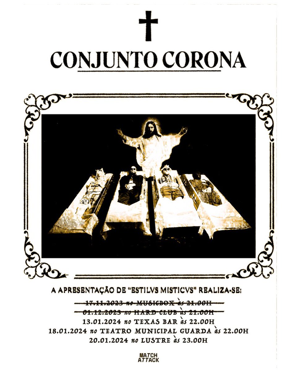 Em Janeiro há concertos em Leiria, Guarda e Braga. Bilhetes >> linktr.ee/conjuntocorona