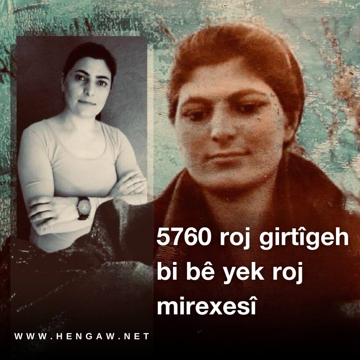 5760 roj girtîgeh, bi bê yek roj mirexesî û mafê destpêreghiştin bi xizmetguzariyên dermanî.

Dosyaya Zeyneb Celaliyan, girtiya siyasî ya Kurd a xelka Makûyê bi tenê bo nerewabûn û bêrûmetbûna tevahiya sîstema dadwerî ya Komara Îslamî ya Îranê bes e.

#FreeZeynabJalalian