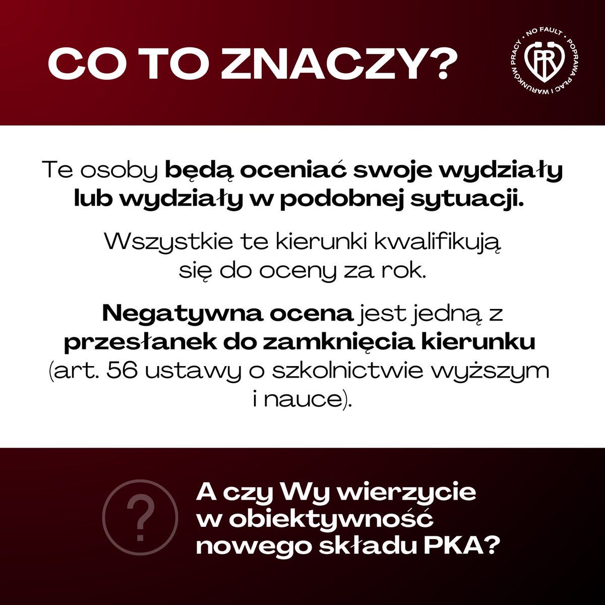 📣 Wiele razy opieraliśmy swoje spostrzeżenia albo obawy o edukację przyszłych medyków o opinie Polskiej Komisji Akredytacyjnej (dalej PKA). Nie mogło to umknąć m.in. byłemu ministrowi Edukacji i Nauki Przemysławowi Czarnkowi, który pod kres swoich rządów w