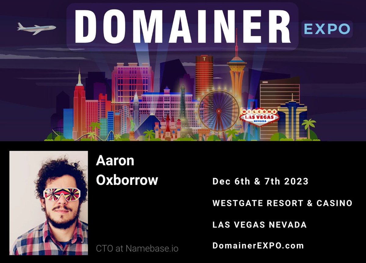 aoxborrow's tweet photo. I'm headed to Vegas to the https://t.co/fsT2CTPxzK. Looking forward to discussing domains, and maybe catching an @NBA game.🤞 https://t.co/MDeF7yKu3G