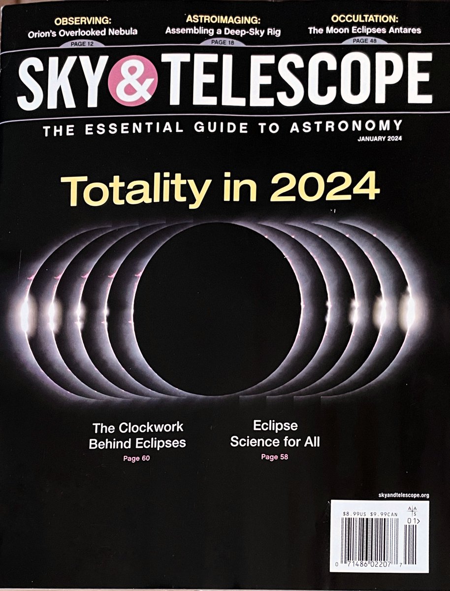 JohnBarentine's tweet image. Just received in the post: the January 2024 issue of @SkyandTelescope Magazine that contains the article that Jessica Heim and I wrote about light pollution activism and lighting policy advances.

Having a byline in a magazine that I read as a kid is a real bucket-list item.