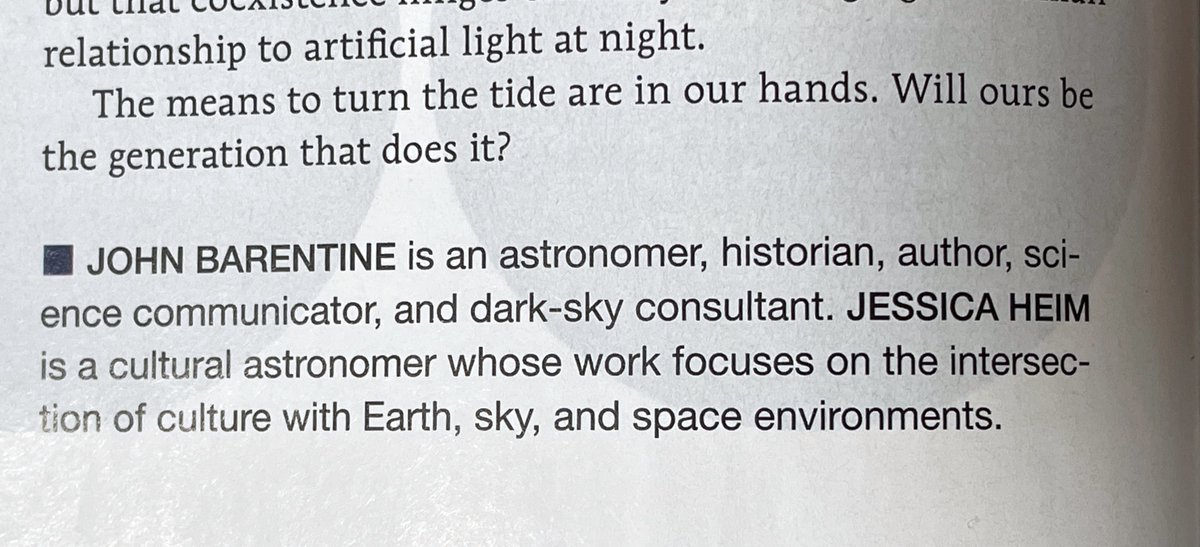 JohnBarentine's tweet image. Just received in the post: the January 2024 issue of @SkyandTelescope Magazine that contains the article that Jessica Heim and I wrote about light pollution activism and lighting policy advances.

Having a byline in a magazine that I read as a kid is a real bucket-list item.