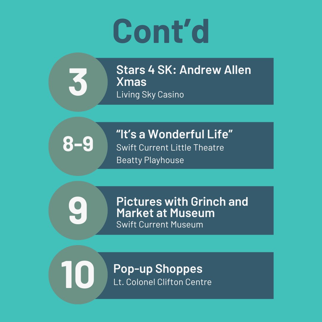 If you are feeling the Season..... these events are sure to please.