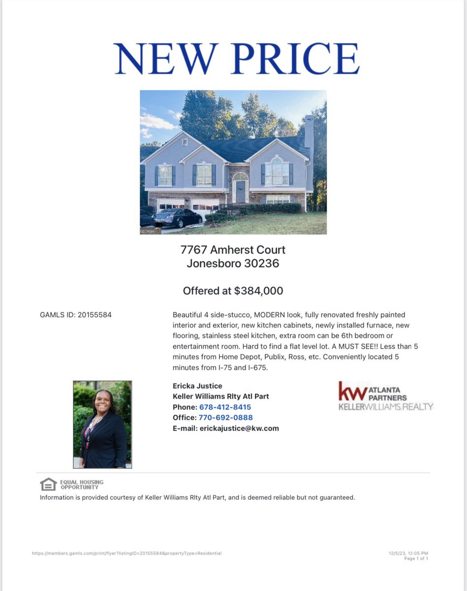 ErickaTheAgent's tweet photo. 🚨Price Change🚨
Check out this beautiful spacious home in Jonesboro, Georgia 🏡

Fireplace/Balcony/Finished Basement AND much more!!!!

#atlanta #realestatelife #jonesboroga #claytoncountyga #buyers #investors #georgiarealtor #henrycountyga #atl https://t.co/uxt7dlZNWH