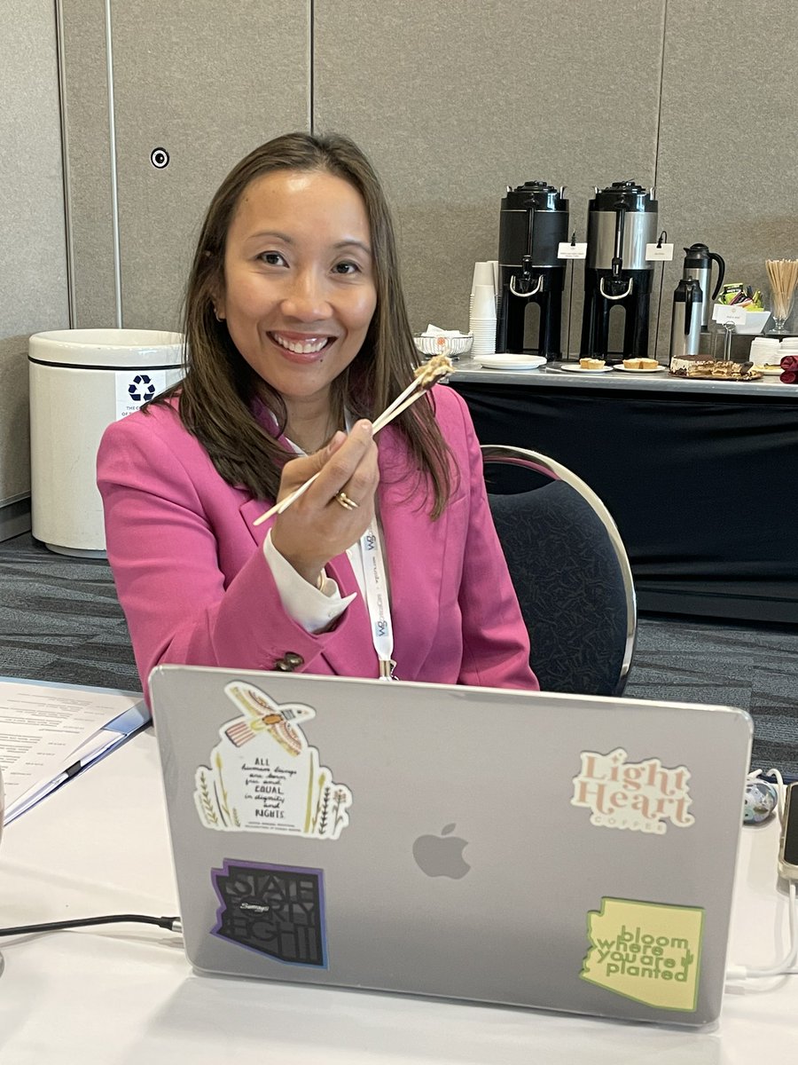 When you don’t have a spoon or fork, you get creative with the wooden coffee stir sticks!  @jenrx49 #ASHP23