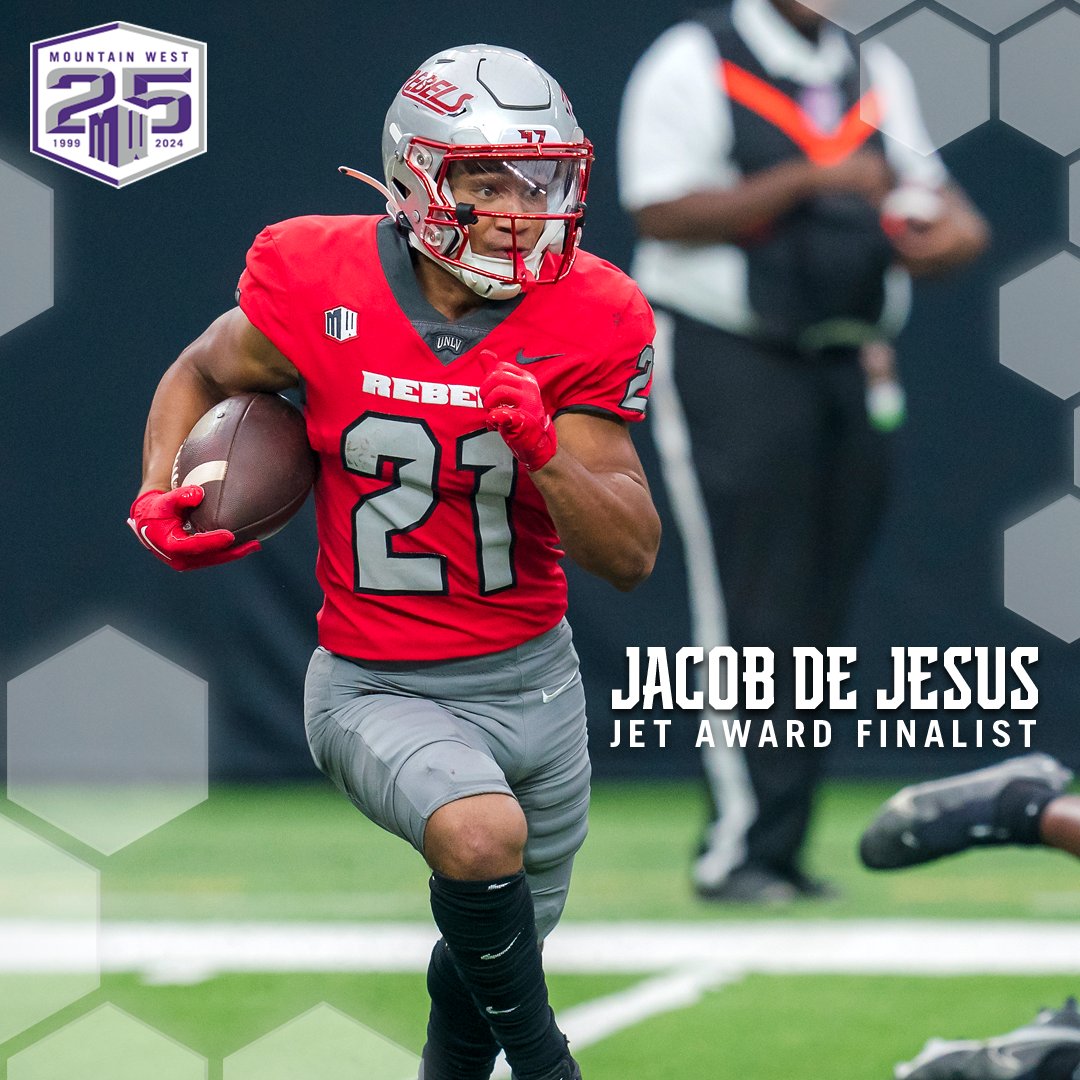 ✈️✈️✈️ Jacob De Jesus is a finalist for the Jet Award, given to the nation's top return specialist 👏 #AtThePEAK | #MWFB | #BEaREBEL