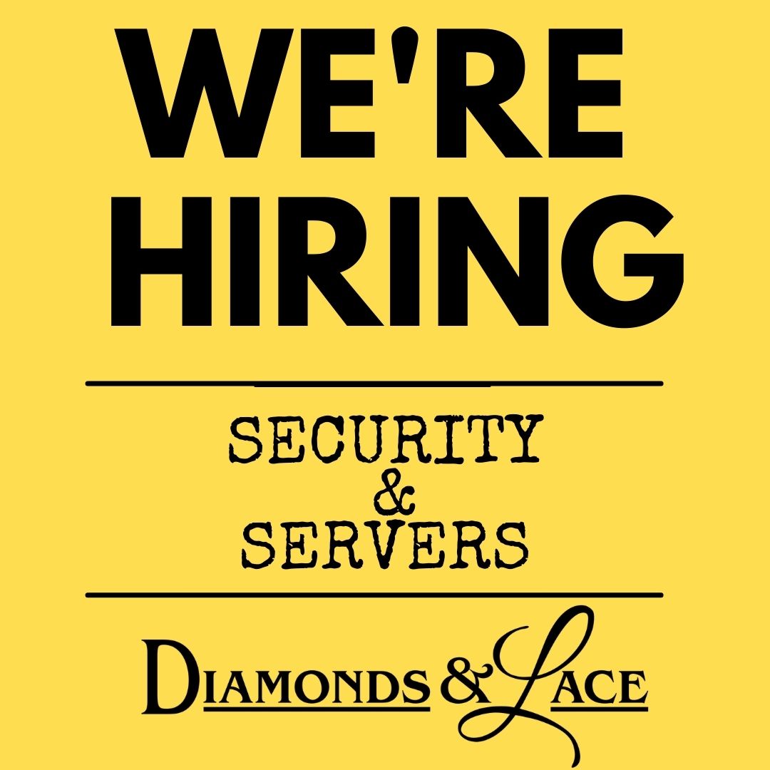 DiamondsLaceTN's tweet photo. We are hiring Experienced Security Guards &amp; Servers!
Apply within!

.
.
.
#security #floorhost #NowHiring #EntertainmentIndustry #JobHunt #JobSearch #EmploymentOpportunity #EastTN #HelpWanted #Jobs
#bikinibar #chattanooga #chattanoogajobs #diamondsandlace https://t.co/P0M6MGQwK3