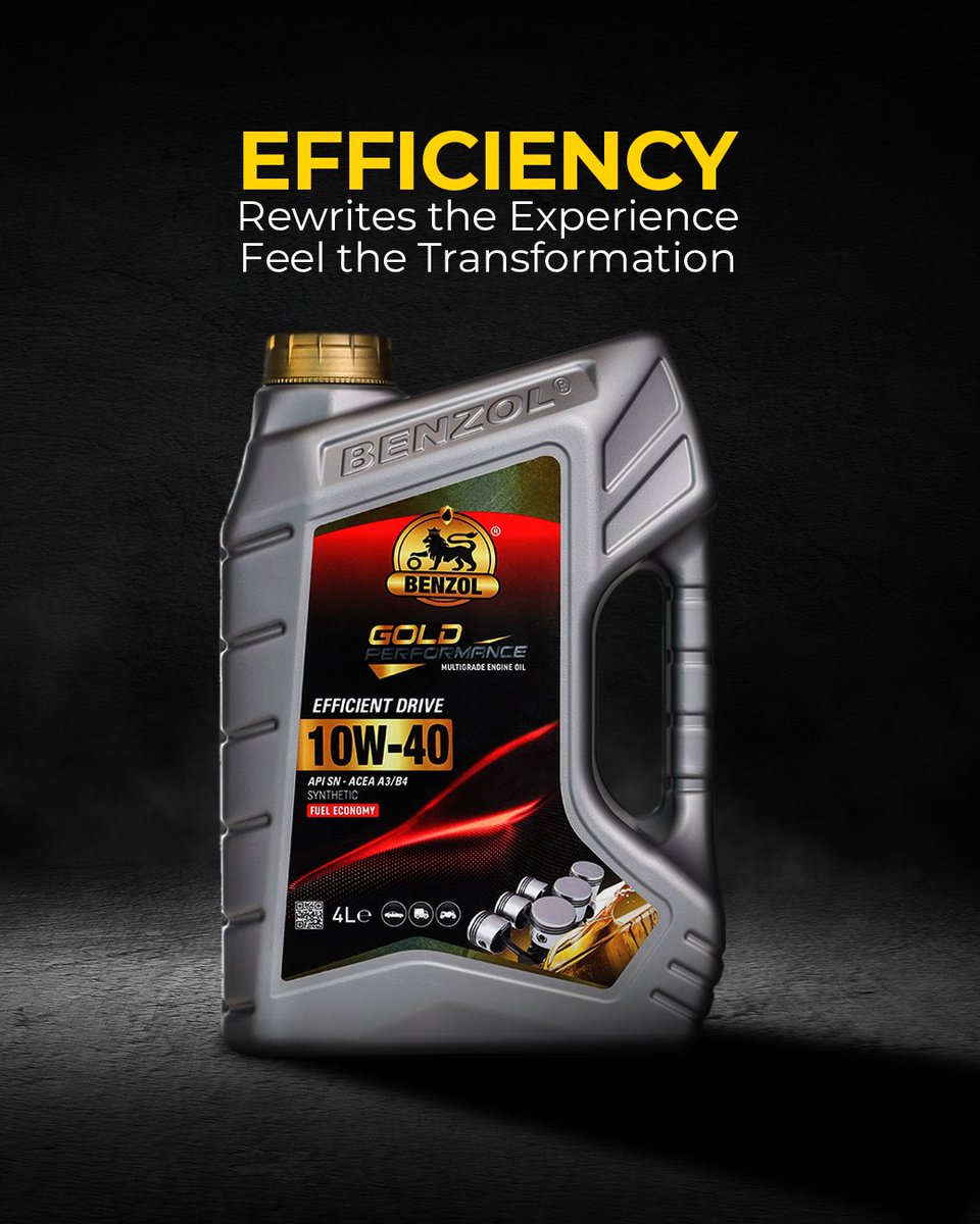 Efficiency redefines every drive, transforming the ordinary into exceptional experiences. Feel the power of this transformation with Benzol Lubricants, where performance meets precision. 🚗✨

Contact us:
📱 +49 174 2131 885

#BenzolLubricants #AutoCare #Efficiency