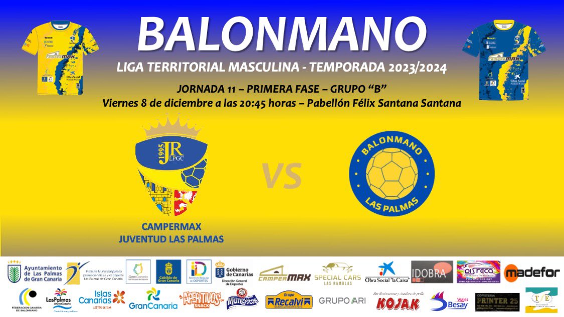 🆚 Las Palmas
🗓️ 8 diciembre
🏟️ Pab. Félix Santana
🕒 20:45
📺 youtube.com/live/97BNNjCTv…

¡𝙐𝙣𝙞𝙚𝙣𝙙𝙤 𝙥𝙖𝙨𝙞𝙤́𝙣 𝙮 𝙖𝙢𝙞𝙨𝙩𝙖𝙙 𝙚𝙣 𝙘𝙖𝙙𝙖 𝙡𝙖𝙣𝙯𝙖𝙢𝙞𝙚𝙣𝙩𝙤! 𝙅𝙪𝙫𝙚𝙣𝙩𝙪𝙙 𝙇𝙖𝙨 𝙋𝙖𝙡𝙢𝙖𝙨, 𝙢𝙖́𝙨 𝙦𝙪𝙚 𝙪𝙣 𝙘𝙡𝙪𝙗, 𝙪𝙣𝙖 𝙛𝙖𝙢𝙞𝙡𝙞𝙖 💛💙
