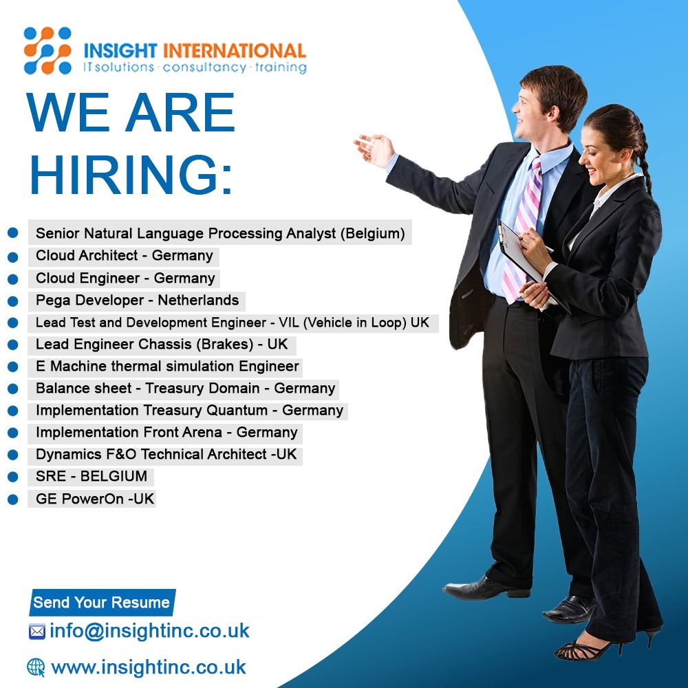 We are Hiring for below roles:

Send your resume : info@insightinc.co.uk

#hiring #hiringalert #hiringimmediately #hiringalerts #hiringnow #hiringnow #hiring2023 #hiringrecruiters #hiringurgently #hiringmanagers #hiringtrends #germanyhiring #ukhiring
