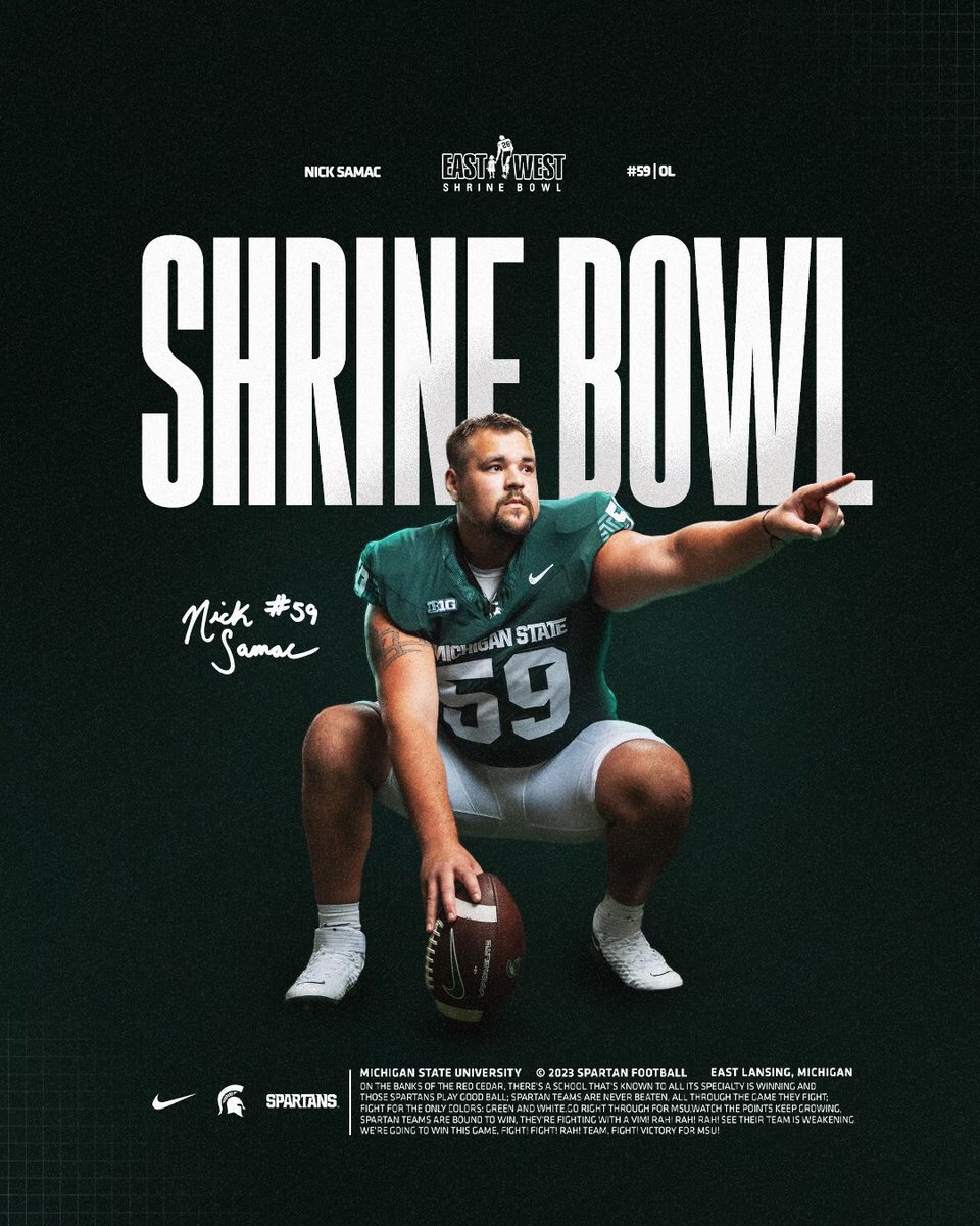 Congratulations to @nickysamac on accepting an invitation to the East-West @ShrineBowl! #GoGreen