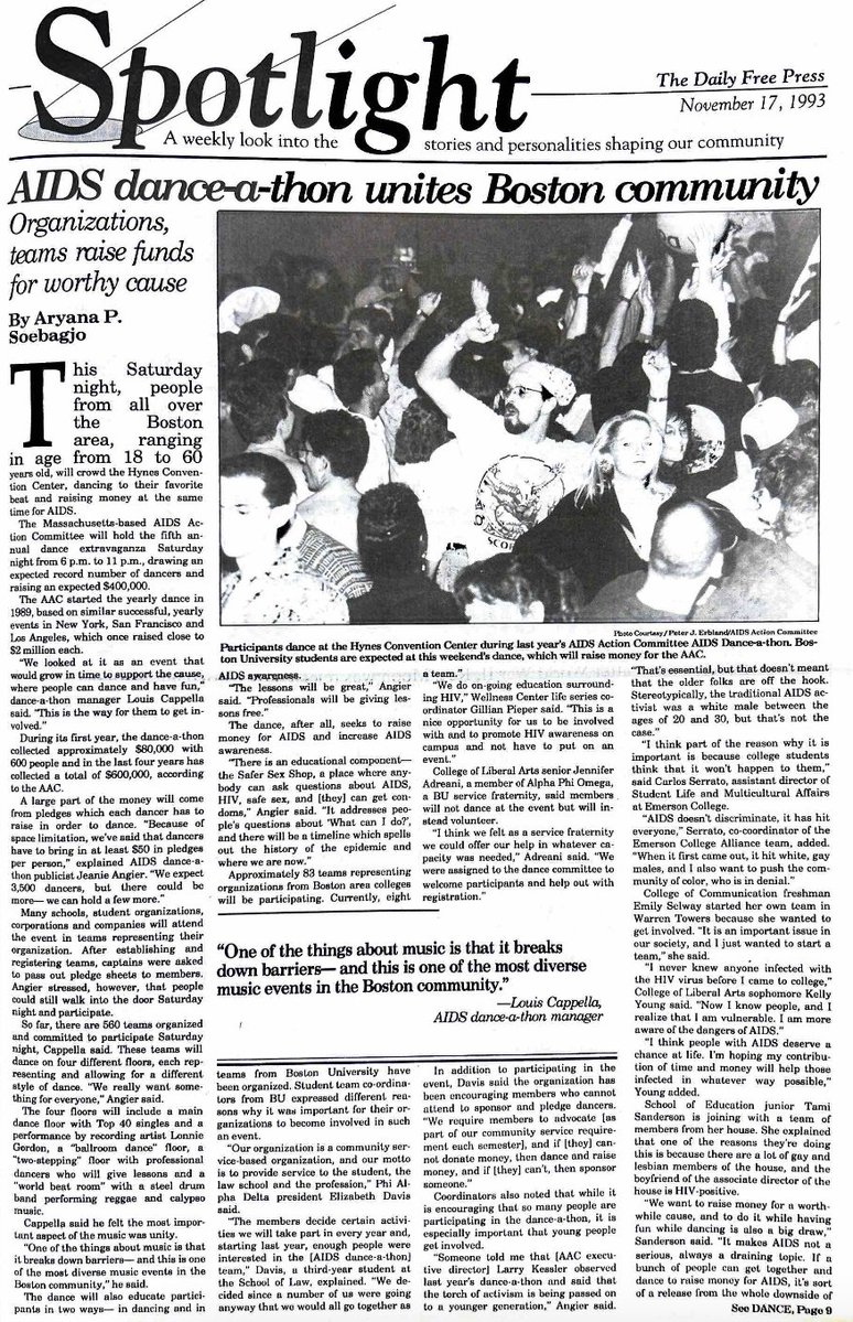 DFParchives's tweet image. In accordance to #WorldAIDSDay last Friday, here's a clip of our coverage from the fifth annual AAC dance-a-thon! 💃🪩

Every year, on Dec 1, people around the world unite to show support for people affected by HIV and to remember those who lost their lives to AIDS.