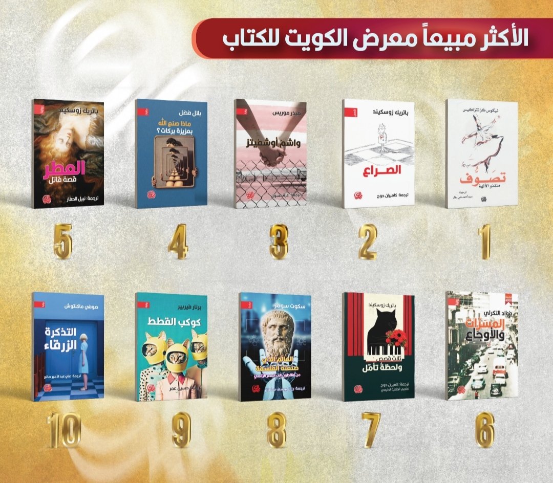 #مجموعة_مكتبات_المدى تعلن عن الأكثر مبيعاً في جناح  #دار_المــــدى خلال مشاركتها في #معرض_الكويت_الدولي_للكتاب ..