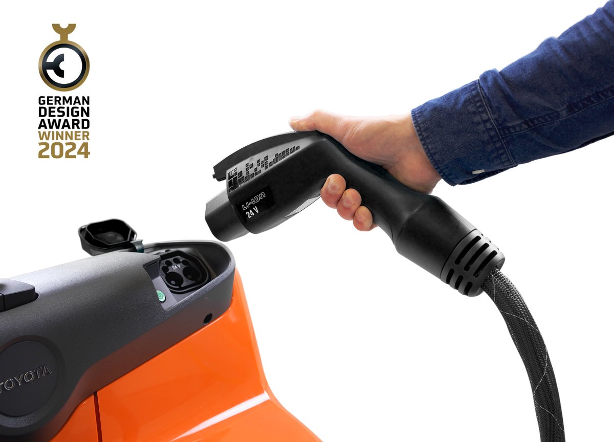 We are delighted to be among the winners of the #GermanDesignAwards2024, in the category Excellent #ProductDesign - Automotive Parts and Accessories, for outstanding design quality of our Li-ion charger w cable.

▶ bit.ly/415oxrH

#toyotamaterialhandling