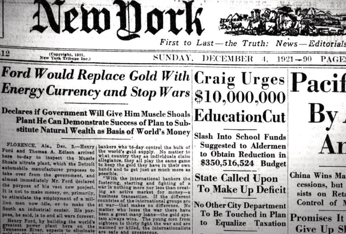 ✨ Henry Ford predicting the invention of #Bitcoin, exactly 102 years ago. An idea whose time has come 💫