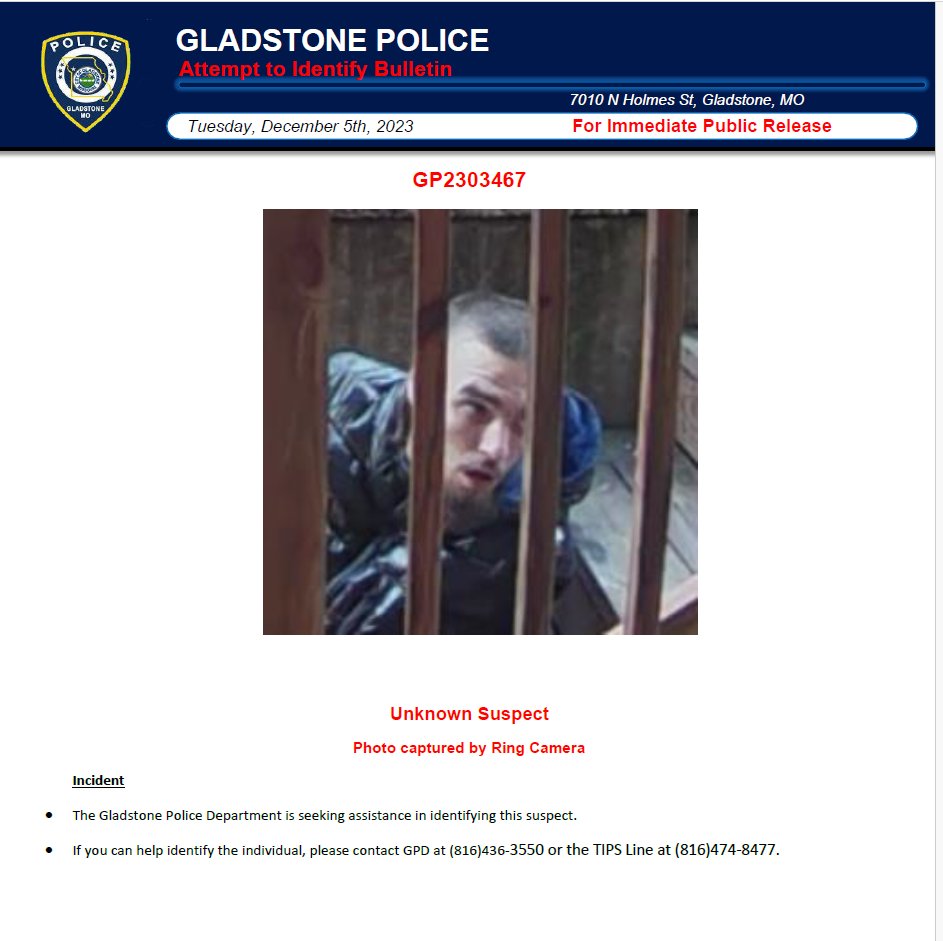 Gladstone MO Police tweet media