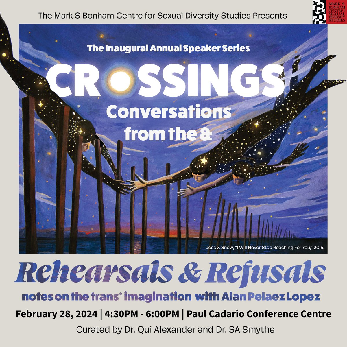 Join us on February 28th, 2024 for the inaugural lecture in our new speaker series Crossings: Conversations from the &, with Afro-Indigenous poet, artist, and theorist Dr. Alan Pelaez Lopez (@MigrantScribble). Register at uoft.me/crossings2024
