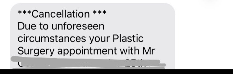Resus2Runner's tweet image. I could cry
This is the 5th cancellation of this appointment
After a 10 hour surgery last year, I’ve had two A & E admissions this summer for pain
In my too many years of being a patient, this has never happened!
@RishiSunak your government has ruined the NHS
#CancerRecovery