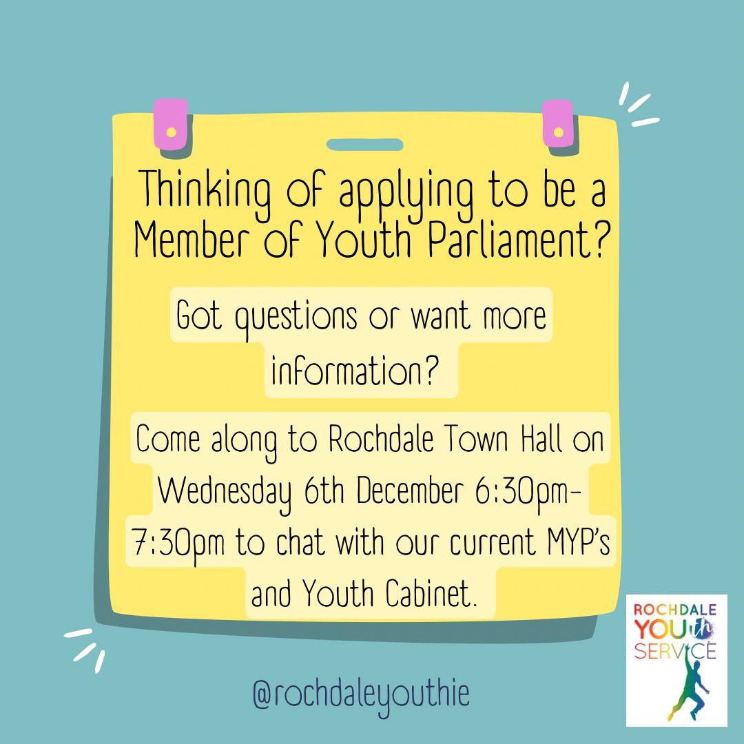 📢 Calling all young people aged 11-16 in Rochdale! The application process to become a Member of Youth Parliament is officially OPEN! Don't miss out on this amazing opportunity to be a voice for your community. Apply online now at: consultations.rochdale.gov.uk/council-wide/m… @RochdaleYouthie