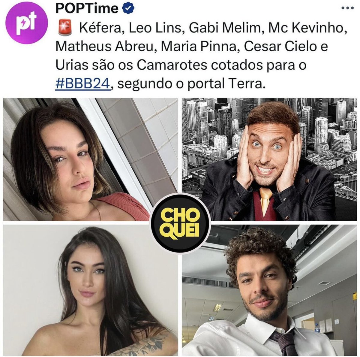 Agradeço muito ao Boninho por querer limpar minha imagem, fazendo com que pessoas de raciocínio limitado possam me conhecer.

Mas, se eu entrar ja temos um campeão. A disputa será apenas pelo vice

APROVEITEM OS ÚLTIMOS SHOWS
6/12 Los Angeles 🇺🇸 
15 a 18 Santa Catarina
22/12 SP