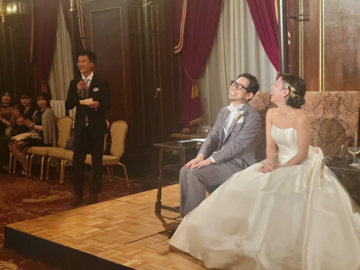 yharleydavidson's tweet photo. 昨日は親友の結婚式でした。
スピーチ頼まれて直前までガチガチで頭真っ白で準備してた挨拶ちょっと飛んじゃったw
一緒に行った友人撮った奇跡の一枚。
とても幸せな1日でした💕
かんちゃん、みおちゃんおめでとう🍾 https://t.co/zDogt0WL6C
