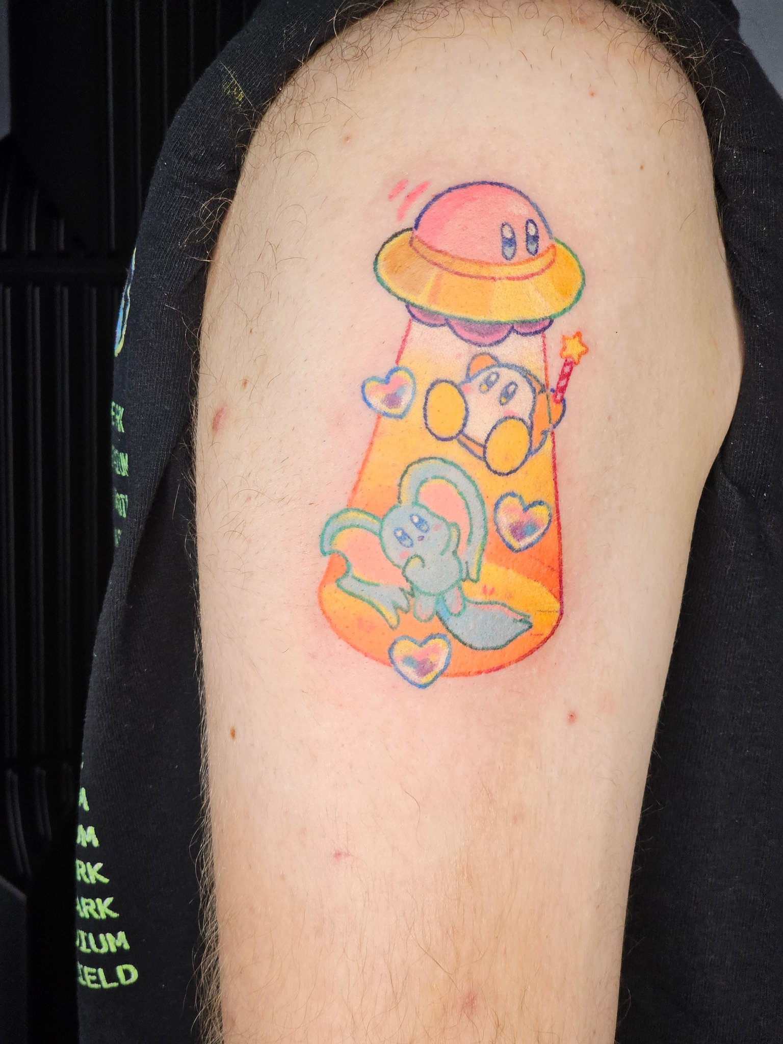 Kirby on X: I got a new tattoo today. UFO Kirby, Waddle Dee, and