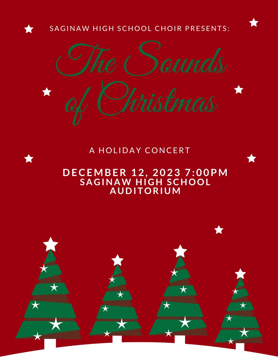 We cannot wait to see everyone next Tuesday for our annual Winter Concert! We will have SHS Holiday T-shirts, raffle tickets, and other items for purchase, sponsored by the SHS CHOIR BOOSTER CLUB! See you all next Tuesday 12/12. Concert starts at 7pm.