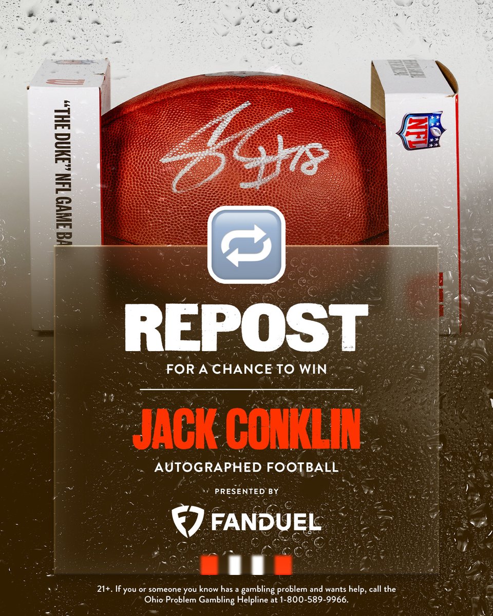 Hit us with a repost and make sure you're following @FDSportsbook for your chance to win a football signed by Jack Conklin! Full rules ➡️ brow.nz/x67f