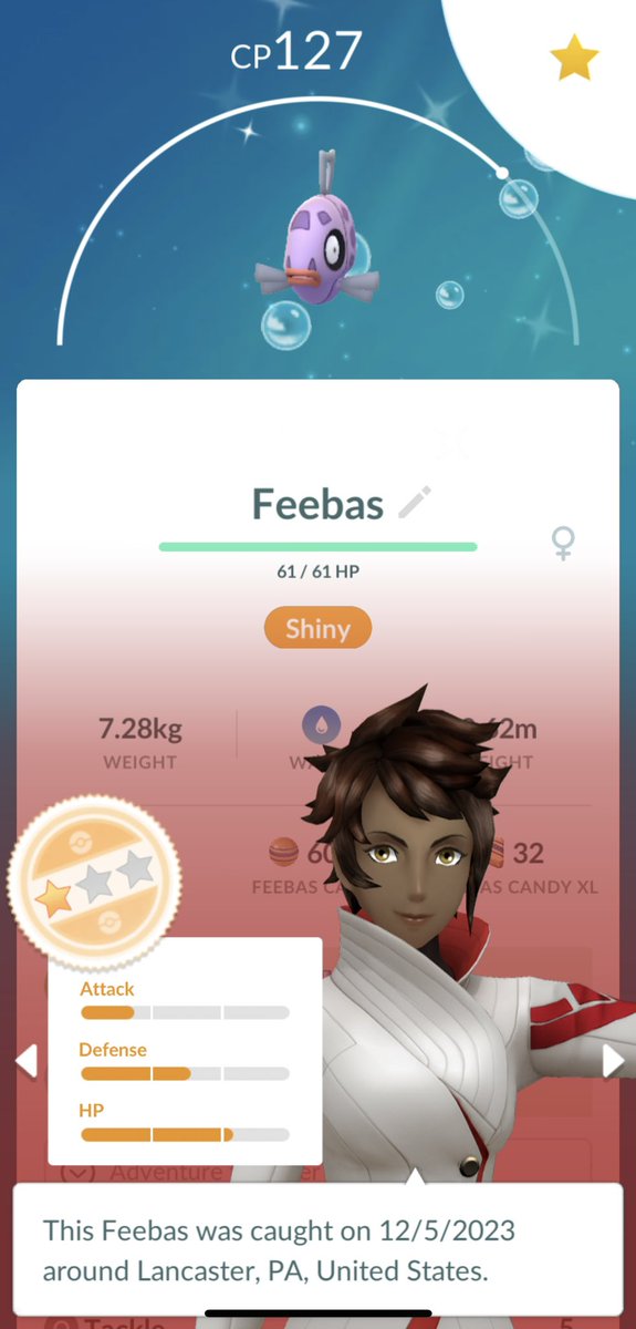 martinezyque01's tweet image. SPOTLIGHT HOUR:
FEEBAS EVENT  DONE  😎

#ShinyFeebas 
#Feebas #PokémonGo #Pokemon #PokemonFan #ShinyHunting
