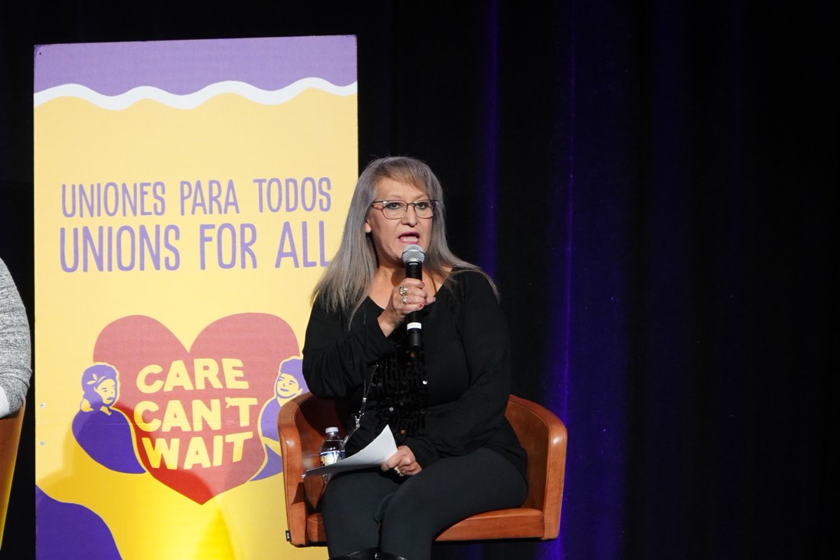 CareIsEssential's tweet photo. Nelly Prieto, a home care employee from @seiu775 in #Washington state, tells her personal story and talks about the power of organizing to achieve local wins. https://t.co/kbwbyETI35