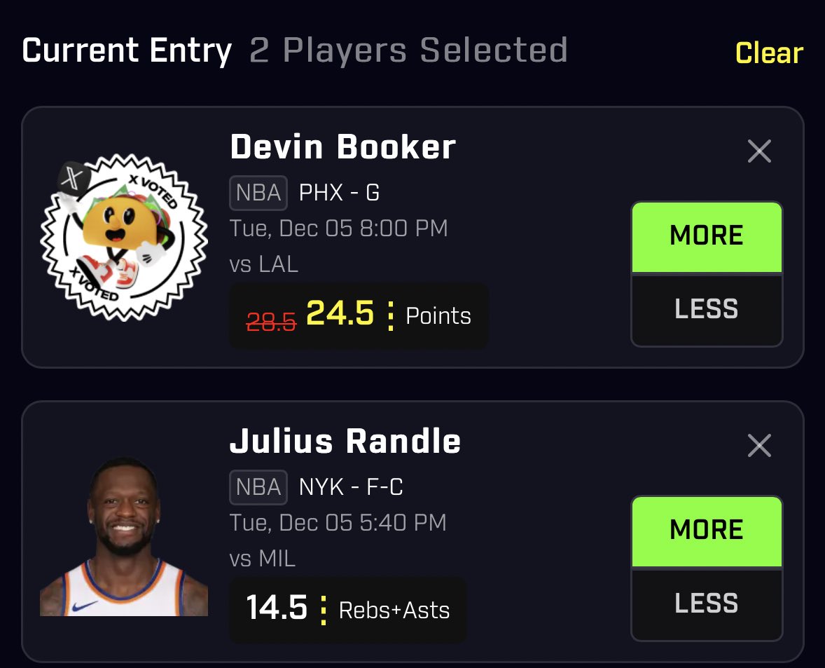SMASH THIS 2 MAN FOR TACO DAY🎯

My prize picks isn’t working right now so I’ll drop something else as well…

I’d be smacking if it would JUST LEMME PLAY🤣