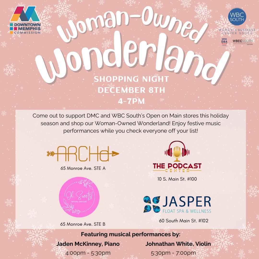 wbcsouth's tweet photo. This Christmas, swing by and explore the unique offerings of The Podcast Center @tinatiltontv, @JasperFloatSpa, @Ohsweetz1 and @getarchd. Discover a wonderland of gifts perfect for everyone on your list, all while relishing in the joy of the holiday spirit. https://t.co/r4SNphsO9r