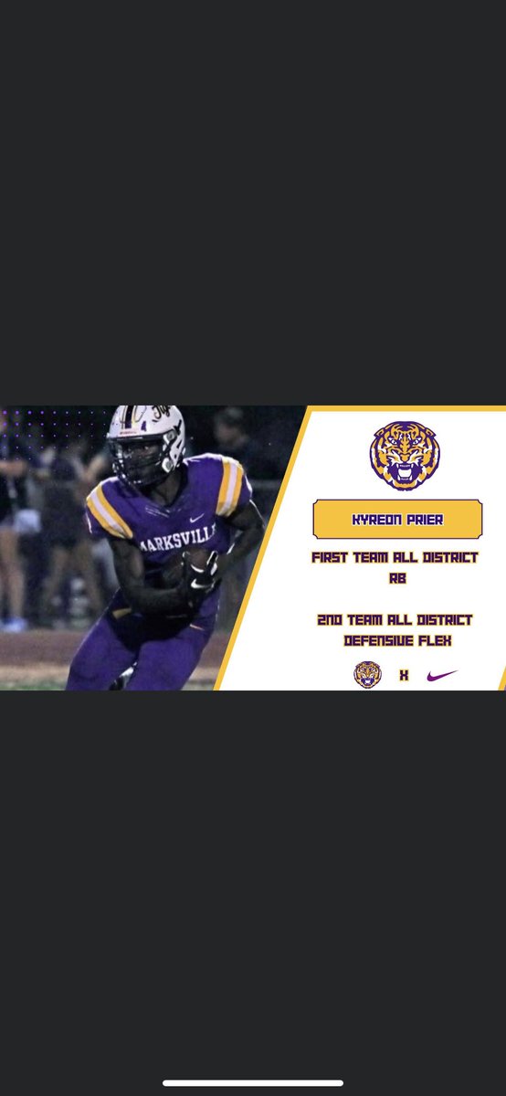BLESSED TO BE 1st. Team in our district <a href="/MarksvilleFB/">Marksville Tiger Football</a> <a href="/joemoreno_USM/">Joe Moreno</a> <a href="/JeritRoser/">Jerit Roser</a> <a href="/LSL_Sportsline/">Louisiana Sportsline</a> <a href="/LAvsAllYall/">Louisiana vs. All Y’all</a> <a href="/lamargafford/">LaMar Gafford</a> <a href="/LATechFB/">LA Tech Football 🏈</a> <a href="/j_mitch38/">Jamar Mitchell</a>
