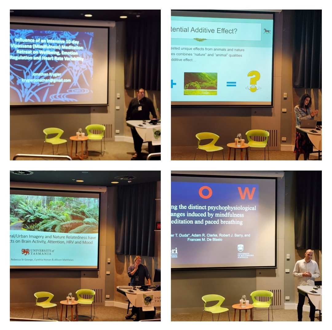 Scott R. Leimroth (@leimrothscott) on Twitter photo Great final day presentations this morning at #ASP23 Meditation, nature, and psychophysiology. <a href="/ASocPsy/">Australasian Society for Psychophysiology</a> <a href="/UTAS_/">University of Tasmania</a> Great final day presentations this morning at #ASP23 Meditation, nature, and psychophysiology. <a href="/ASocPsy/">Australasian Society for Psychophysiology</a> <a href="/UTAS_/">University of Tasmania</a>