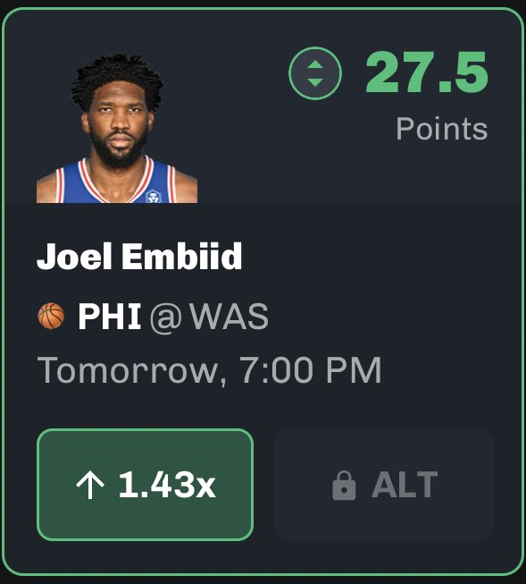 B1Locks's tweet photo. 🚨 #NBA LOCK: Joel Embiid O27.5 Points! 🔒

🔘 Over in L3/3 vs WAS
🔘 WAS allow most PPG to C

#PrizePicks #GamblingTwitter #PlayerProps #UnderdogFantasy   #DFS #FreePicks #DraftKings          #SportsBetting #BettingTips #GamblingX https://t.co/Ibda7uB8Mr