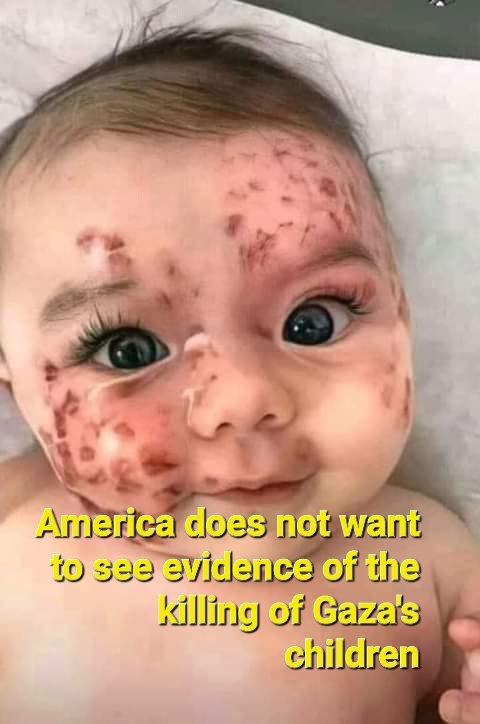 Cell10Abbas's tweet photo. @VP 
America does not want to see evidence of the killing of children in Gaza by fire from the Israeli Zionist entity - the temporary entity https://t.co/KOoSQkvJnC