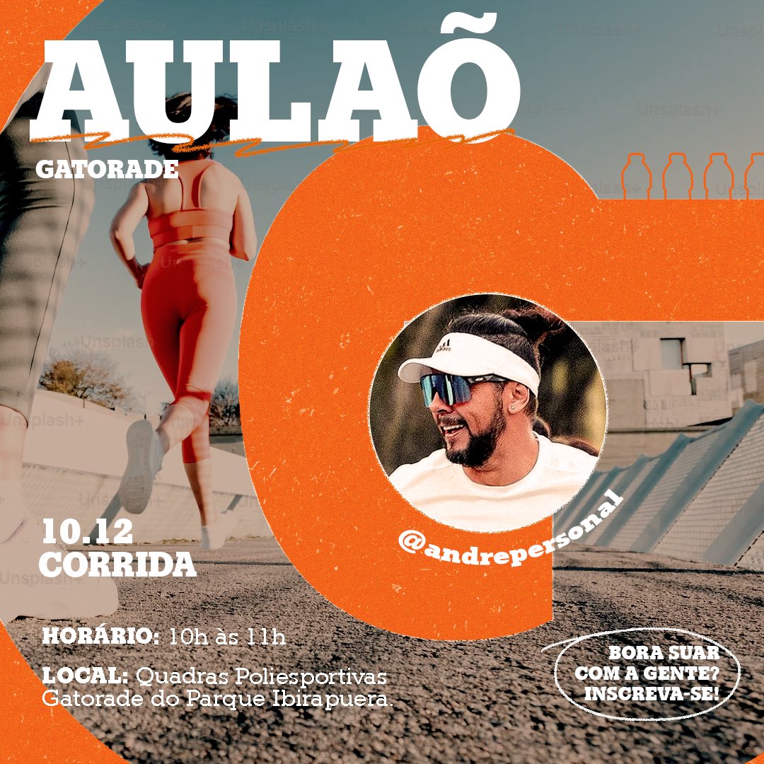 Alô alô, esse finde tem aulão, então tem suor e Gatorade! Sábado é dia de basquete com a Carol Monteiro e domingo, bora de corrida com o André e com a energia da galera do <a href="/vemcnois/">Meia Nove</a>. Vem que é pra geral, só precisa se inscrever no link: sympla.com.br/produtor/auloe… #SuaQueDá