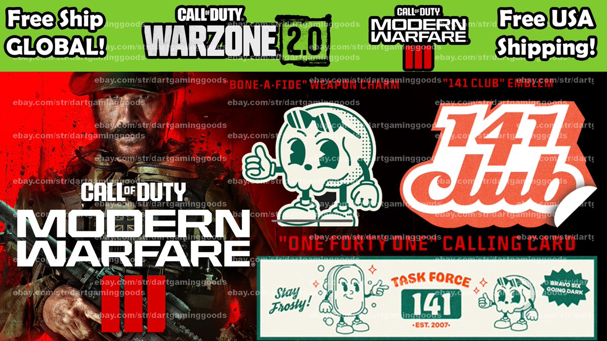 LazyUpdateDan's tweet photo. #MW3 Task Force 141 Set, #Charm #Emblem #Callingcard for only $40!
Save $5 by direct payment! DM!
LINK IN COMMENTS
#MW3📷 #CallOfDuty📷 #Camo #MWZ #DMZ #ModernWarfare3📷 #CODMW3 #MW2 #Modernwarfare2 #CoD #RoyaltyTiger #RoyalTiger https://t.co/azZUN3J60y