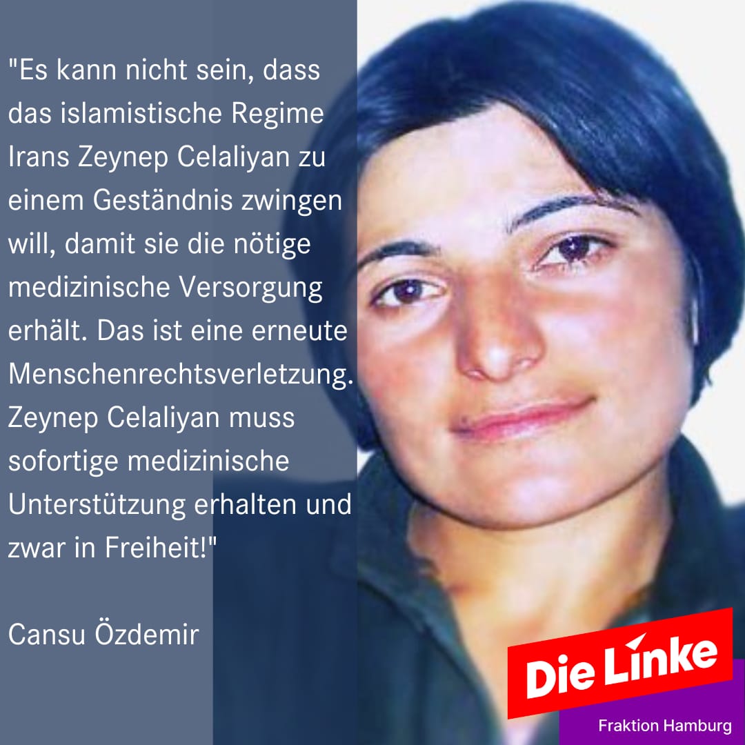 Dear
@CansuOezdemir

The Iranian people demand that #ZeynabJalalian 's political supporters speak out more forcefully in her support. We need your support and power to save her life.
#زینب_جلالیان 
@Action4IR 
@daniela_sepehri 
@Khani2Mina