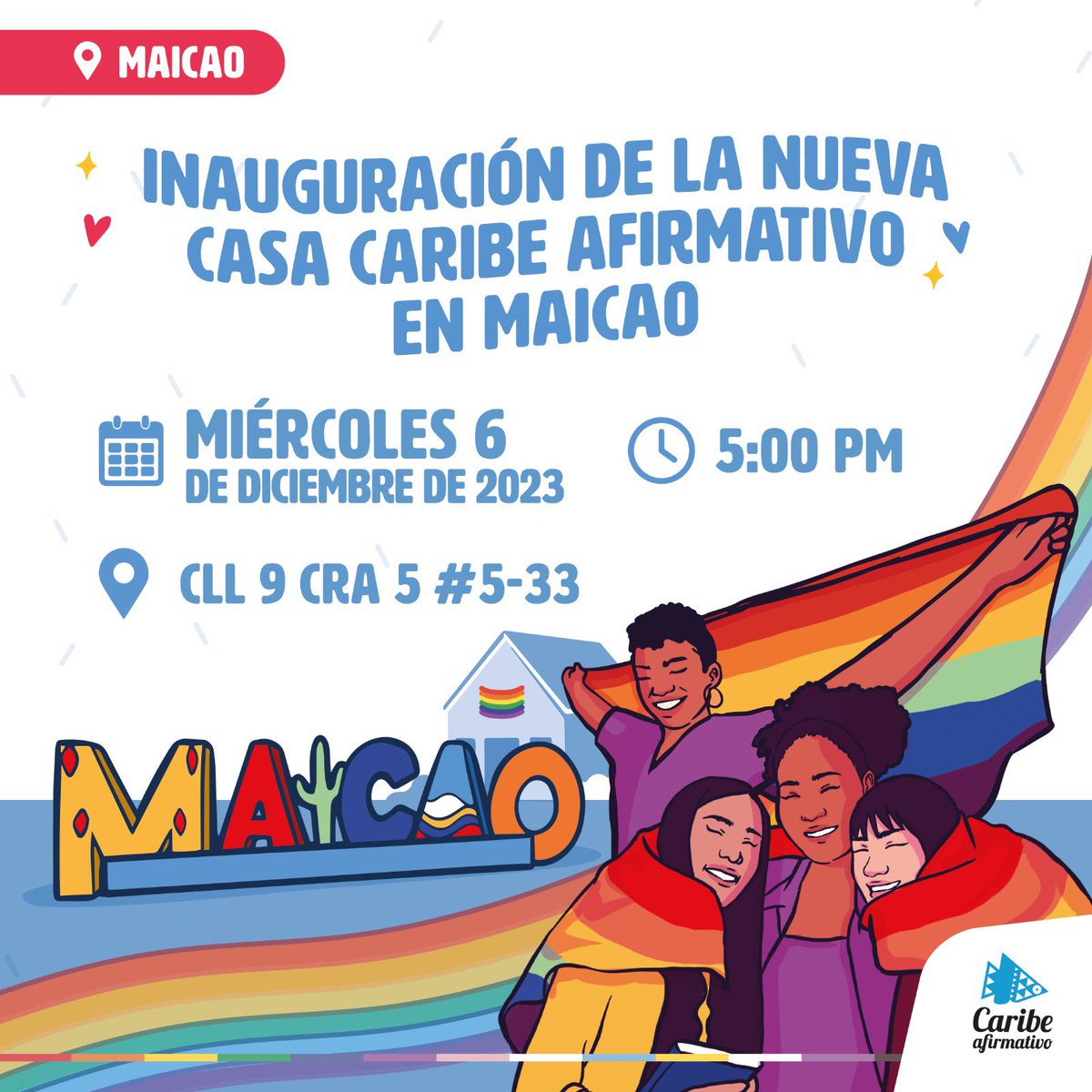 ¡Mañana es un gran día! Luego de 13 años ininterrumpidos de trabajo inauguramos nuestra Casa propia en el municipio de Maicao, La Guajira. Un espacio seguro para que las personas LGBTIQ+ construyan escenarios de ciudadanía plena y contribuyan a la transformación del municipio.