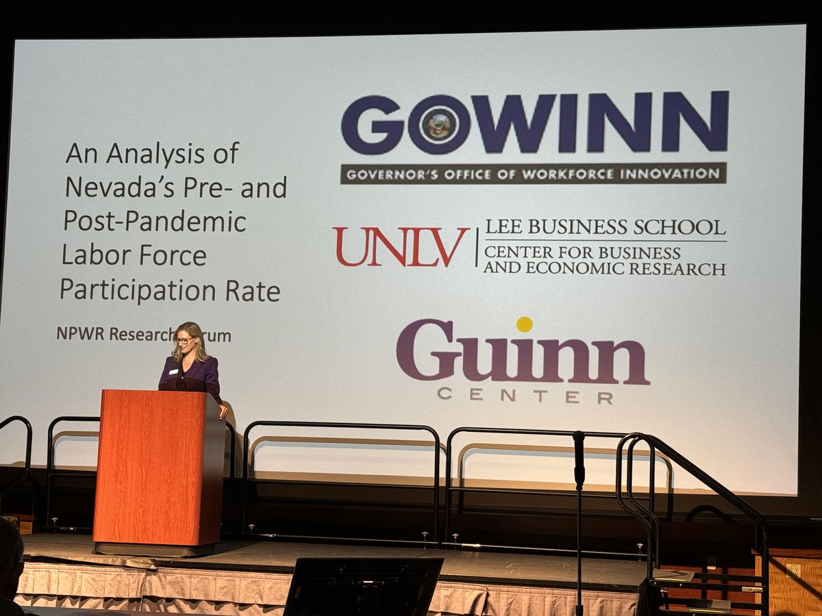 Why did #Nevada experience the 3rd largest drop in labor force participation since the pandemic? Our new report, co-authored by <a href="/CBER_UNLV/">CBER @ UNLV</a>, was released at this morning's @NV_GOWINN #NPWR forum. Read or download the full report here: t.ly/u4IW3