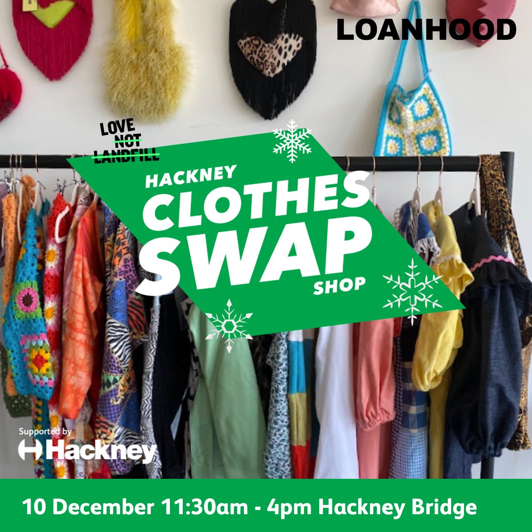 🎄 FREE Festive Clothes Swap 🎄 📆 10 December 📍 Hackney Bridge, Block C Bring your pre-loved clothes for a joyful swap, plus enjoy workshops and a textile repair station! Book your free ticket now orlo.uk/lVjaz @LoanhoodLondon @LoveNotLandfill