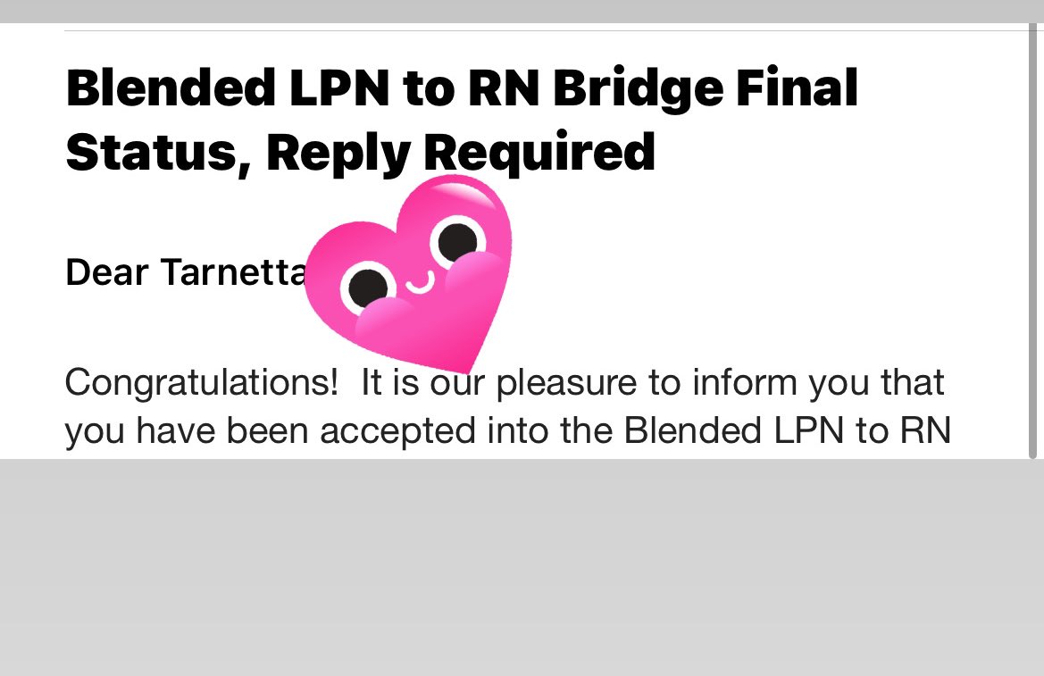 FINALLY ACCEPTED INTO THE RN PROGRAM !! after a year of no accomplishments …. 4th quarter is ending and boom ☄️😂