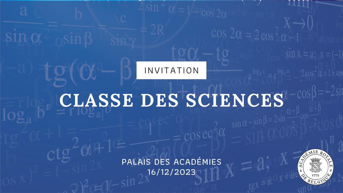 Classe des Sciences | Pour la dernière séance publique de l'année, Pierre-Louis Lions(Collège de France-@cdf1530 & #MédailleFields), présentera les applications de plusieurs nouveaux modèles #mathématiques. 📆 16.12| 15h 📍 #Bruxelles Inscription 👉 bit.ly/seancepublique…