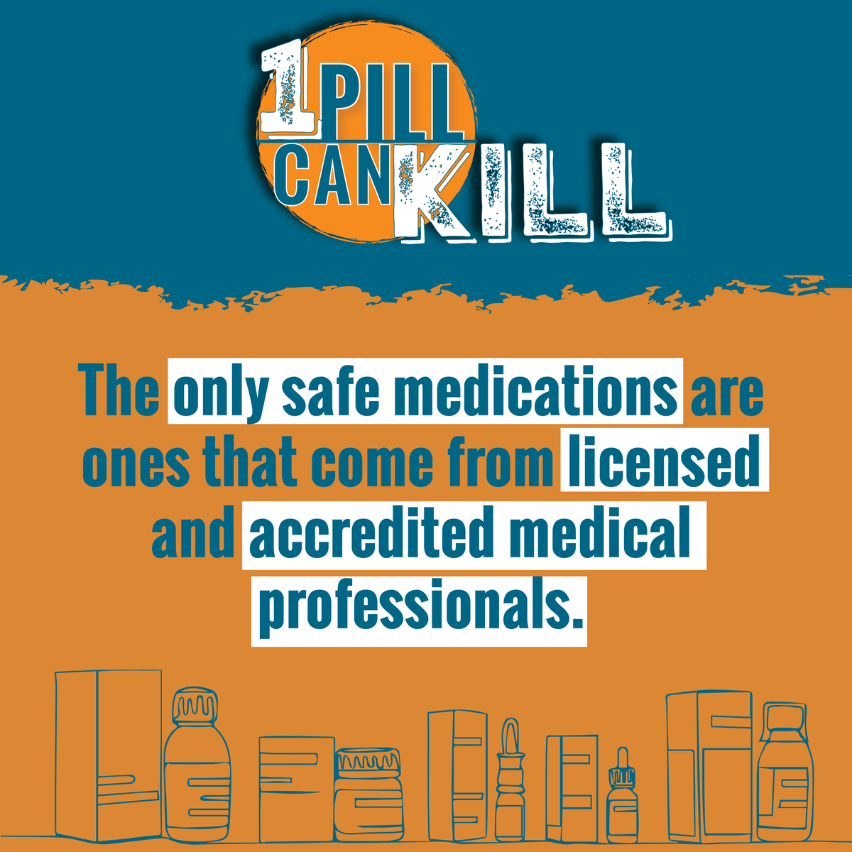 Pills purchased outside of a licensed pharmacy are illegal, dangerous, and potentially lethal. Learn more at ow.ly/X0ju50Qe9Cc #OnePillCanKill #CurbtheCrisis #FentanylAwareness