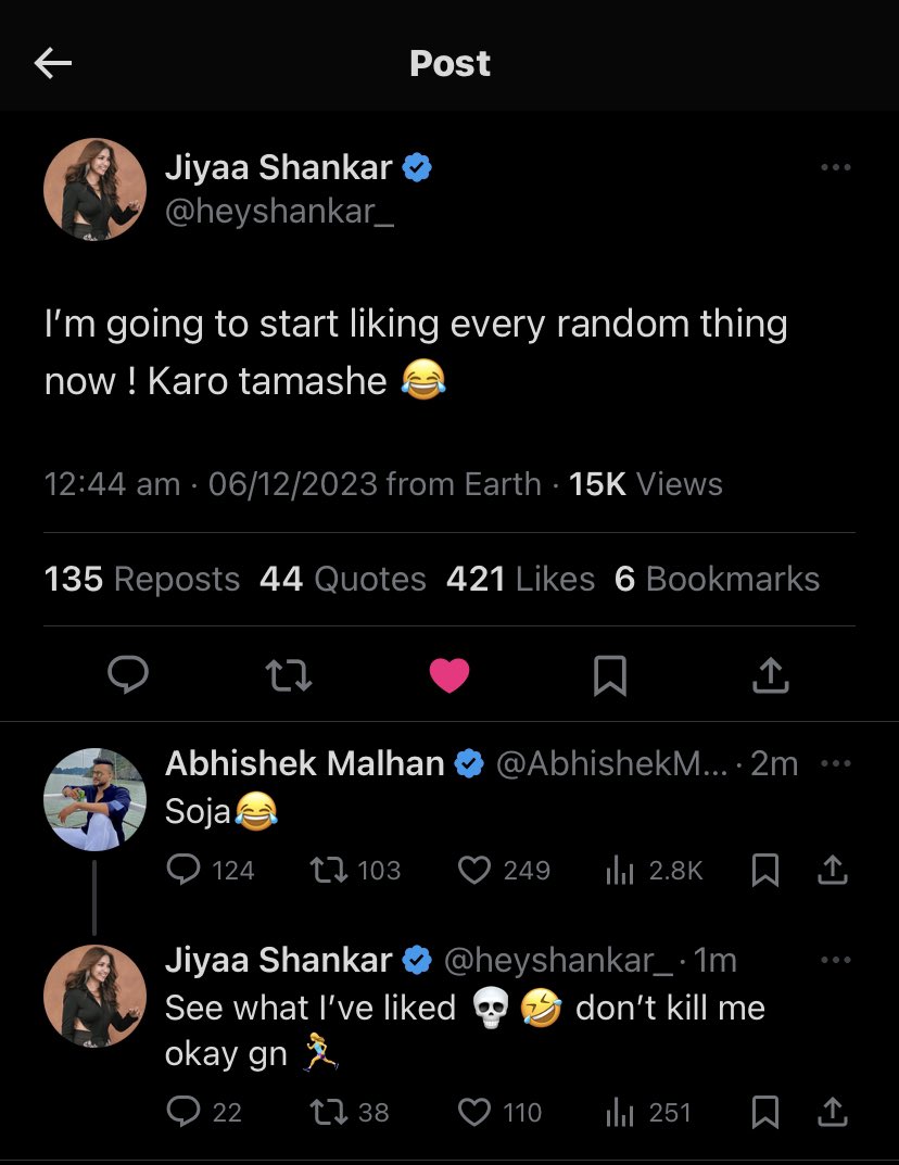 𝑴𝒂𝒉𝒆𝒆𝒏 ✶ (@maheens99) on Twitter photo Am I dreaming or whatt????😭😭😭❤️
#Abhiya content after a decade damnn!!!
What’s this attack guys!!! <a href="/heyshankar_/">Jiya Shankar</a> <a href="/AbhishekMalhan4/">Abhishek Malhan</a>
#AbhishekMalhan #JiyaShankar Am I dreaming or whatt????😭😭😭❤️
#Abhiya content after a decade damnn!!!
What’s this attack guys!!! <a href="/heyshankar_/">Jiya Shankar</a> <a href="/AbhishekMalhan4/">Abhishek Malhan</a>
#AbhishekMalhan #JiyaShankar