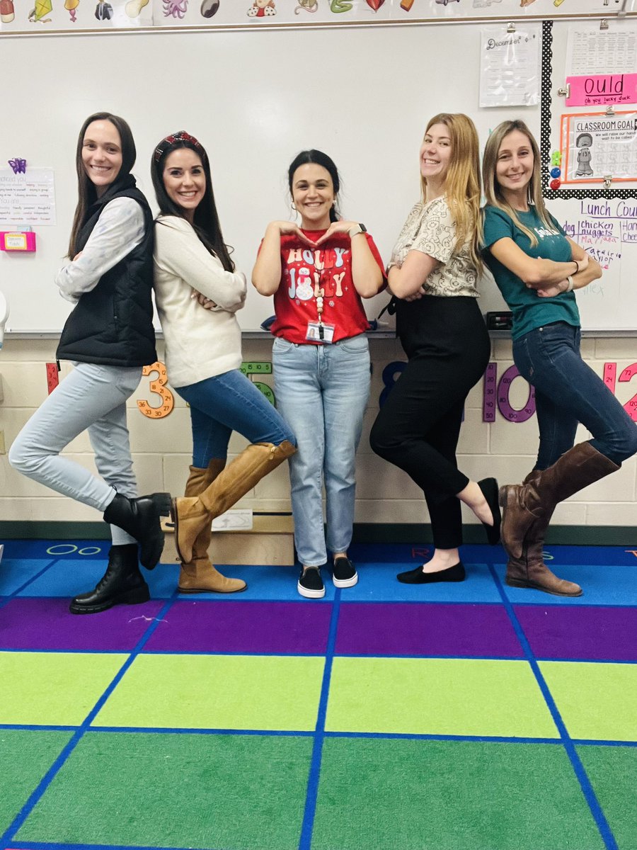 Jolly from our head to our toes!❤️💚. #districtholidaychallenge  <a href="/RCallandriello/">Rachel Callandriello</a> <a href="/vandemarkas/">Ashley VanDeMark</a> <a href="/miss_prestera/">Mrs. Anna Bohm</a> <a href="/OAPrincipal/">Susan DAlessandro</a> <a href="/MrsStaub307/">Mrs. Jaime Staub</a>