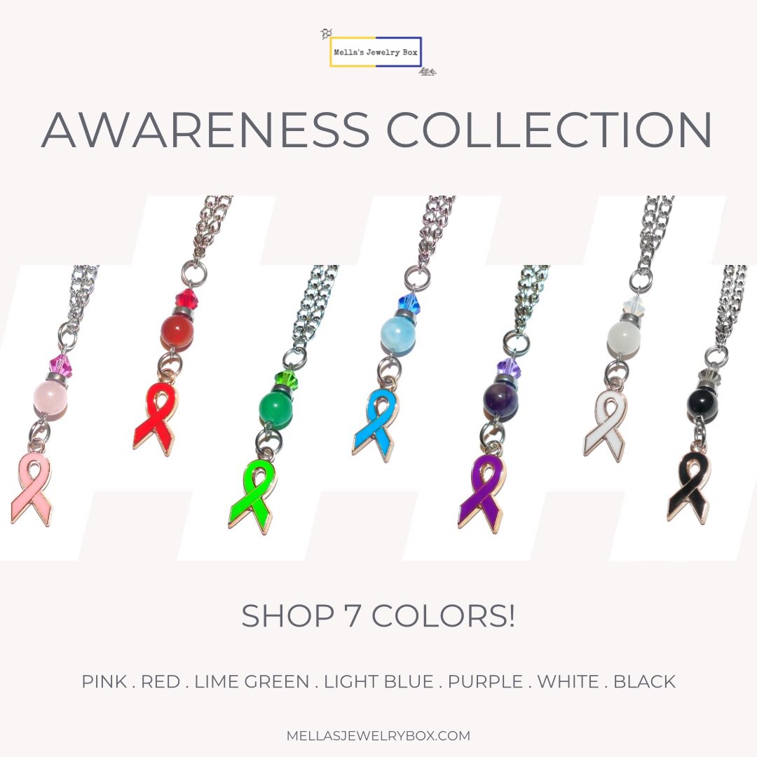 mellasjb's tweet photo. 7 beautiful colors representing more than twice the number of causes! Shop our beautiful gemstone necklaces now! Link in bio! #awareness #cancerawareness #mentalhealthawareness #gemstones #handmadejewelry #BlackOwnedBusiness https://t.co/q5ZgK6npOM