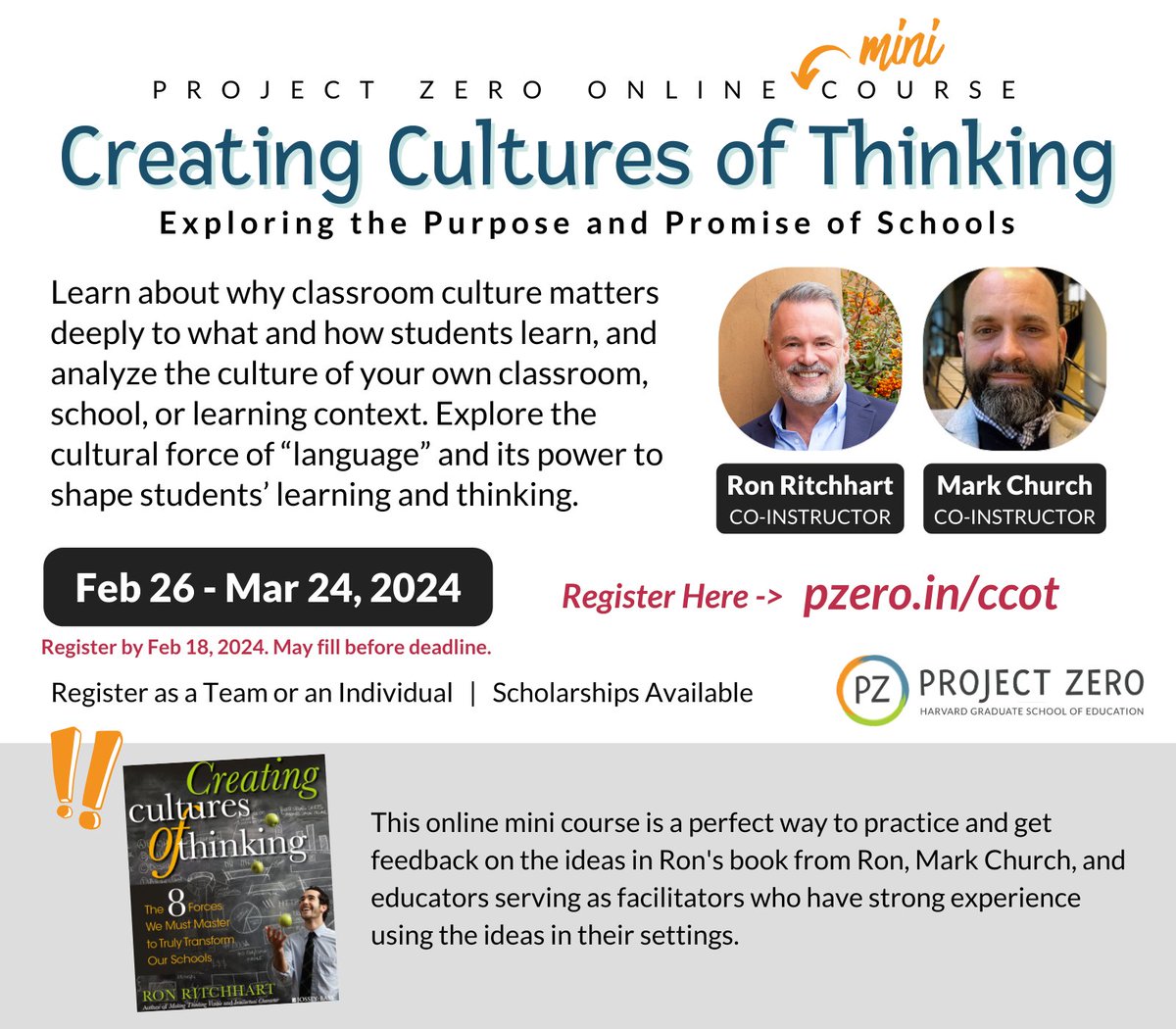 Join us next year for this 4 week introduction to #culturesofthinking. Register here: pz.harvard.edu/professional-d…